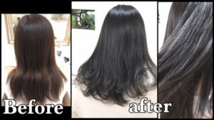 ブルーアッシュで濃いめに染めると透明感と艶感が綺麗すぎた!【れおなさん】の髪