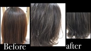 一回染めの限界値な濃いめアッシュグレーで透明感MAX【はるかさん】の髪