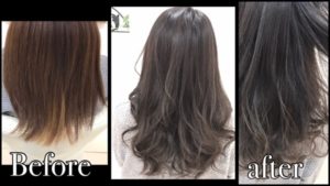 積み重ねるアッシュグレーのナチュラルグラデーションカラーが綺麗すぎる!!【ひろみさん】の髪