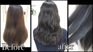 完全赤味抹殺濃厚アッシュグレーで外国人風カラー【ななえさん】の髪