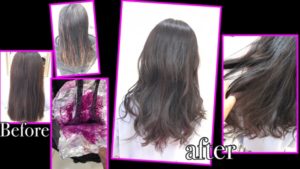 ピンクのハイライト×外国人風バイオレットアッシュがお洒落すぎた！【かなこさん】の髪