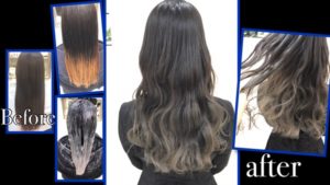 毛先を白くする外国人風グラデーションカラー【かりんさん】の髪