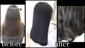 圧倒的濃厚なブルーアッシュで退色しても綺麗な外国人風カラー【ちなみさん】の髪