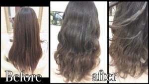 ハイライトを活かしたアッシュグレーの外国人風カラー【さやかさん】の髪