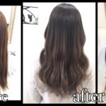 白髪も染めれるアッシュグレーのナチュラルグラデーションカラー【ちづるさん】の髪