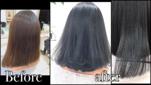 積み重ねる暗めの濃厚アッシュグレーの神カラー【まほさん】の髪