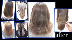 ハイトーンのミルクティーアッシュグレーにするダブルカラー【みすぎさん】の髪