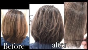 明るさをキープしながら透明感を上げるモノトーンアッシュ【みきさん】の髪