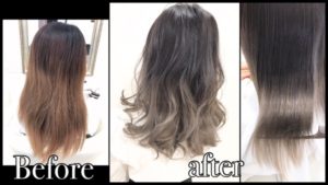 大阪でハイトーンのバイオレットアッシュのグラデーションカラーがお洒落！【ゆうかちゃん】の髪