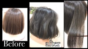 透明感のある明るめのブルーアッシュに！！【りなさん】の髪