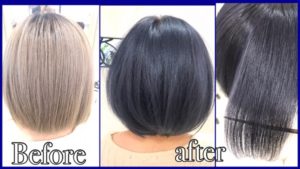 濃厚なバイオレットアッシュのダブルカラーで色持ち抜群ですな外国人風カラー【かなえさん】の髪