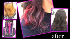 インナーカラーにピンク&ラベンダーが大阪で大人気かもしれない!?【まゆさん】の髪