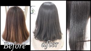 大阪で濃厚なアッシュグレーで透明感抜群！！！【ちさとさん】の髪