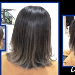 外ハネボブに似合うシルバーグレーの外国人風カラー【あつこさん】の髪