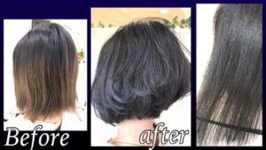 前下がりボブに似合う濃厚ブルーアッシュ【ゆうさん】の髪質