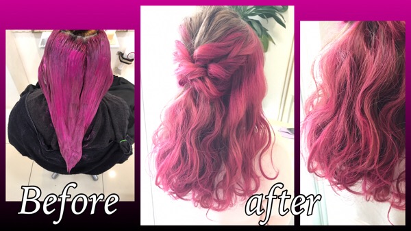 ピンクのインナーカラーが極まってるデザインカラー【まみちゃん】の髪