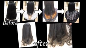 毛先を青くしたい方へ!段階的ブリーチで作るブルーカラーvol.1【かなこさん】の髪