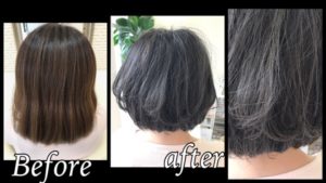 積み重ねるアッシュグレーで赤味の出ない髪になる！！【りなさん】の髪