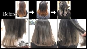 ボブに似合う外国人風カラーはグレーアッシュのグラデーションカラー【はるかさん】の髪