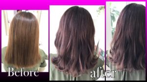 積み重ねるピンクアッシュの透明がやばい！！【まりなさん】の髪