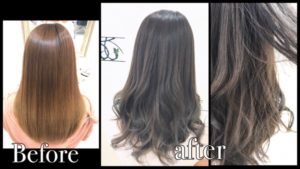 透明感のあるモノトーンアッシュグレーで柔らか外国人風カラー【あやのさん】の髪