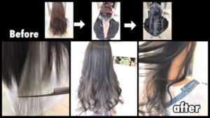 白髪も染めながらインナーカラーで透明感のある外国人風カラーに【あきこさん】の髪