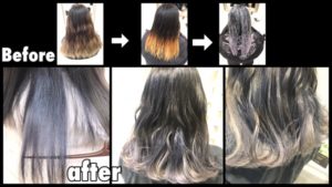 アールブリーチで繰り返す毛先を白くするグラデーションカラーへの道【あやなさん】の髪