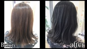 圧倒的濃厚なマットアッシュのダブルカラーで赤味抹殺！【みちこさん】の髪