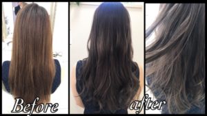 秋にオススメのバイオレットアッシュで外国人風カラー【けいこさん】の髪