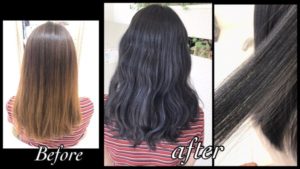 積み重ねる濃厚なブルーバイオレットアッシュが可愛すぎた！！【あんずさん】の髪