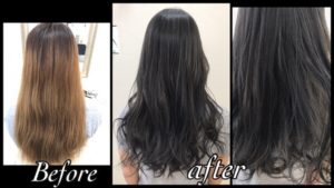 濃厚なバイオレットアッシュで黄ばみも赤味も抹殺カラー【たえこさん】の髪