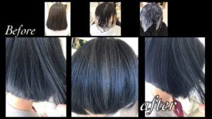 アールブリーチをつかってグラデーションカラーで濃厚ブルーカラー！！【みさとさん】の髪