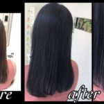 黒髪女子必見！濃厚ネイビーブラックが可愛い！【まゆめさん】の髪