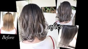 毛先を白くするホワイトグラデーションカラーが可愛い！！【みさとさん】の髪