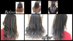 大阪で毛先をシルバーアッシュにするグラデーションカラー【ひろこさん】の髪