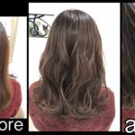 新色【スモークとホワイト】を使った透明感のあるモノグレージュ【りささん】の髪