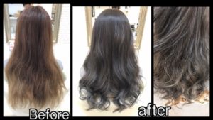 シークレットハイライトを入れて段階的に外国人風カラーに変えていく！！！【りおさん】の髪