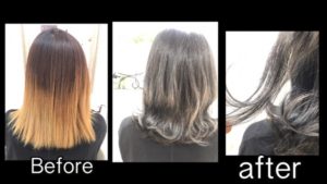 毛先をシルバーグレーにするグラデーションカラーがお洒落！【もねさん】の髪