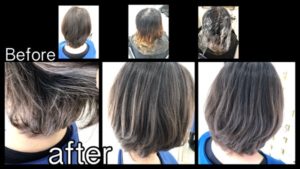 大阪で根元が伸びても気にならない外国人風グラデーションカラー【わかえさん】の髪