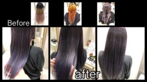 ハイブリーチからのバイオレットグレーで退色したら白っぽくなる外国人風カラー【せりかさん】の髪