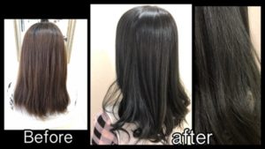 濃厚なミントアッシュでお洒落なグリーンカラー【みちこさん】の髪