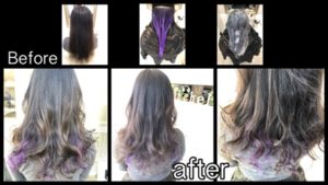 さりげないパープルのインナーカラーが可愛いお洒落カラー【せいこさん】の髪