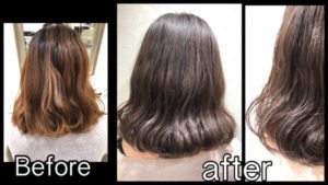 大阪で透明感のあるブルーとピンクのコラボレーションカラー【しのさん】の髪