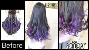 大阪でラベンダーとピンクのインナーカラーがお洒落すぎるデザインカラー【ほのかさん】の髪