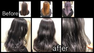 アールブリーチからの濃厚バイオレットアッシュで退色したら白っぽくなる外国人風カラーに！【ひとみさん】の髪