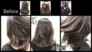 透明感抜群な白っぽいハイライトを入れた外国人風カラー【ちさとさん】の髪