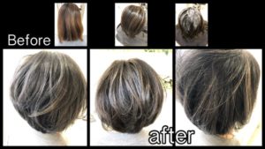 大阪でシルバーのハイライトを入れる外国人風カラーのプロセス【ひとみさん】の髪