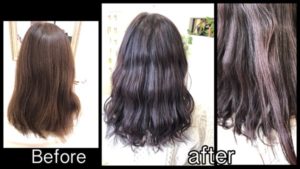 濃厚なピンクアッシュでお洒落な暗髪カラー【きょうこさん】の髪