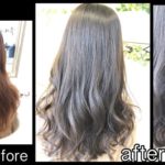 大阪でまろやかスモークミルクグレージュの透明感が抜群な外国人風カラー【ともかさん】の髪