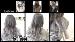 段階的に髪の毛は白くなる！お洒落な外国人風カラー【かなこさん】の髪